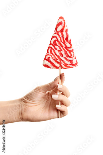 Hand holding festive red an...