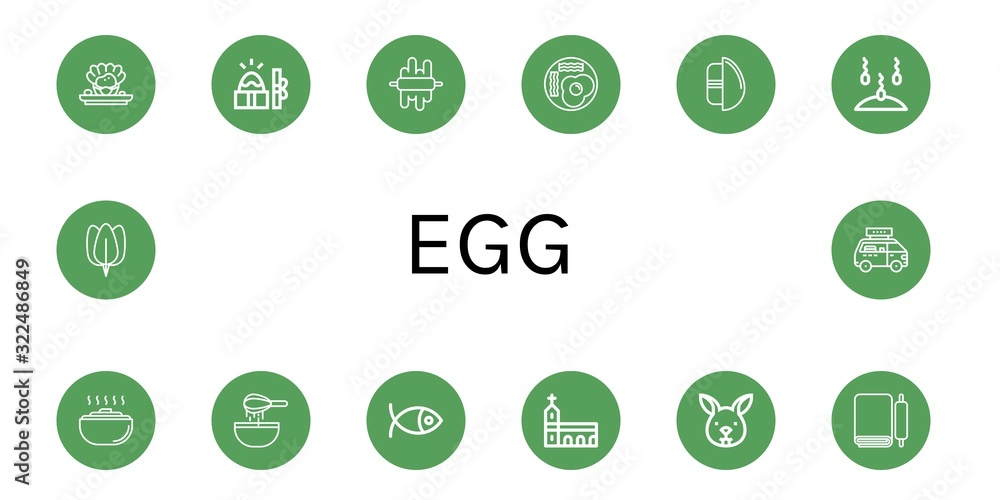 Set of egg icons Set of egg icons