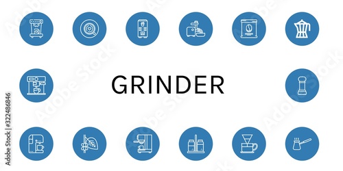 Set of grinder icons