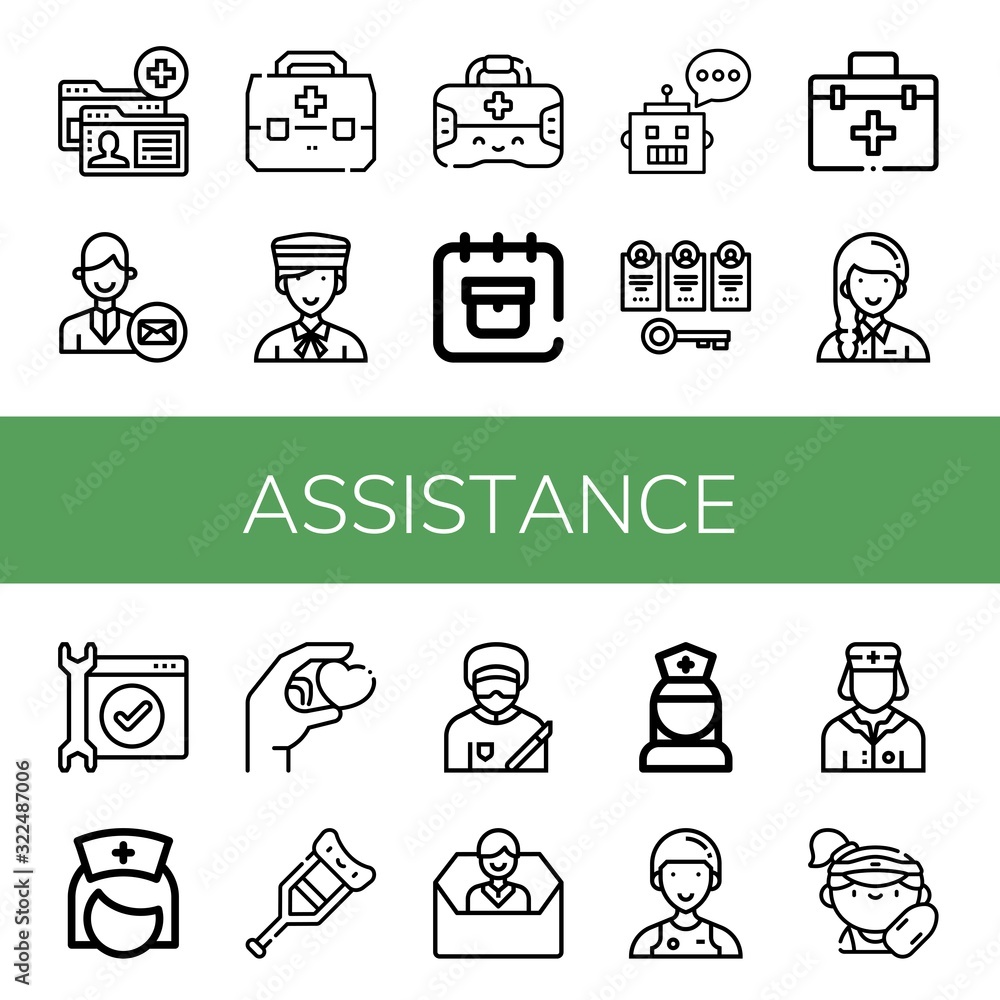 assistance icon set assistance icon set