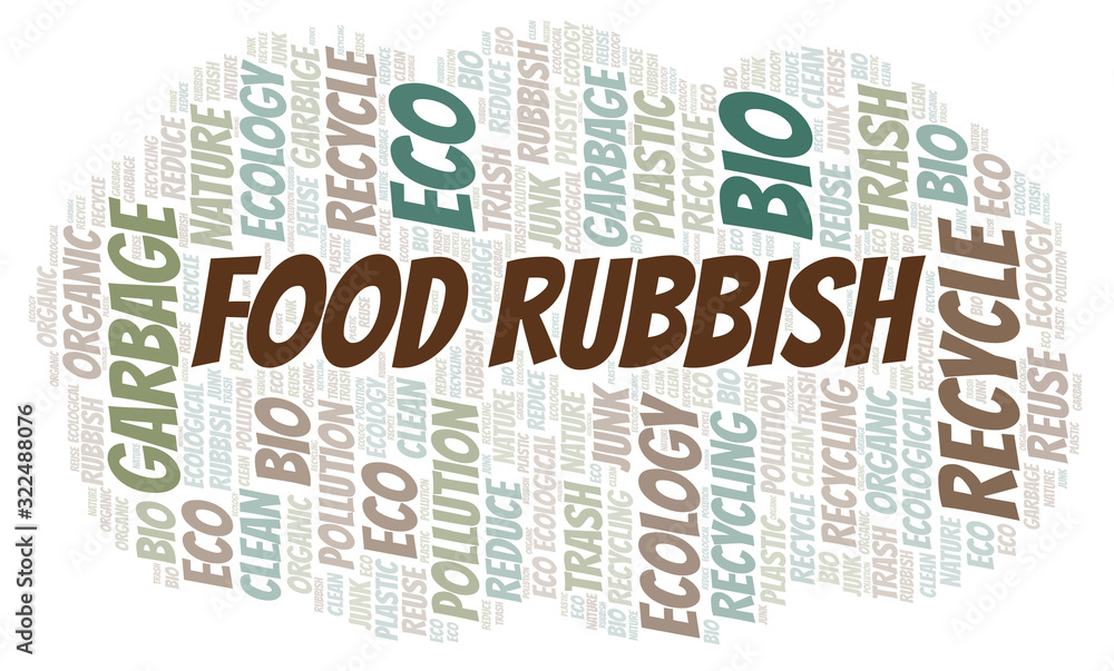 Fototapeta premium Food Rubbish word cloud.