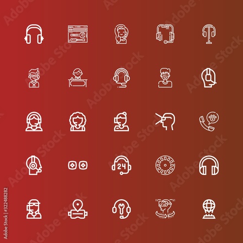 Editable 25 headset icons for web and mobile