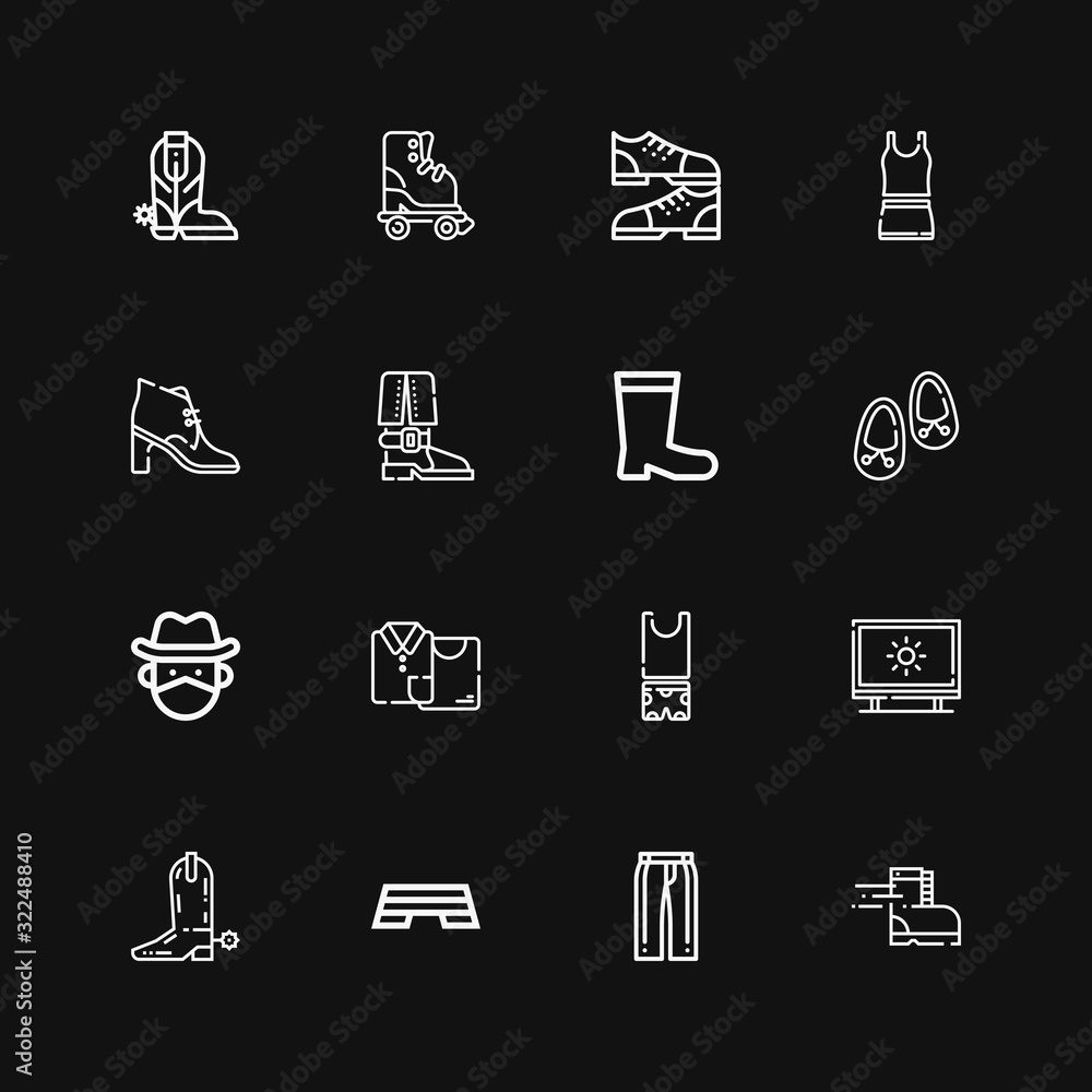 Editable 16 boot icons for web and mobile Editable 16 boot icons for web and mobile