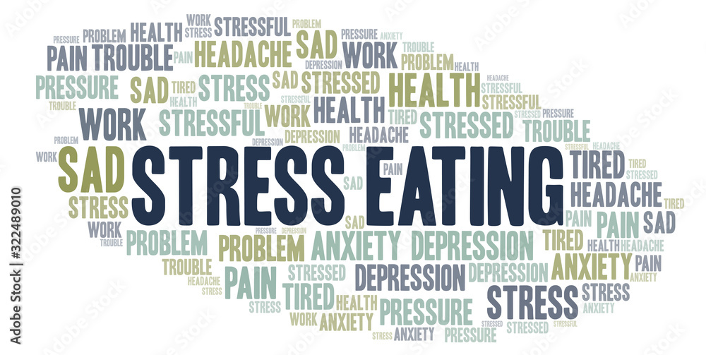 Fototapeta premium Stress Eating word cloud.