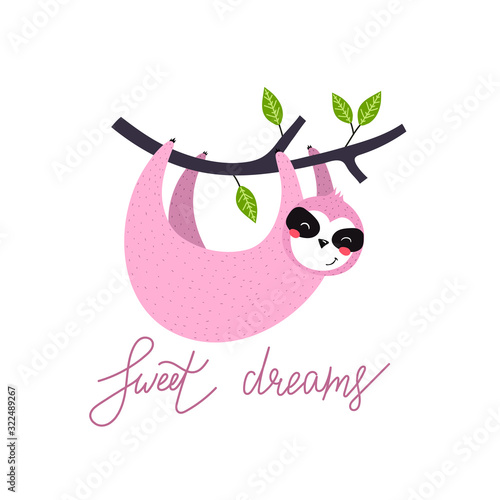 illustration, flat style for kids. baby design for cards, print on t-shirt, poster 