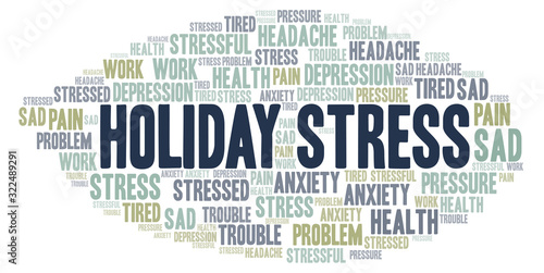 Holiday Stress word cloud.