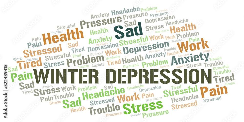 Obraz premium Winter Depression word cloud.