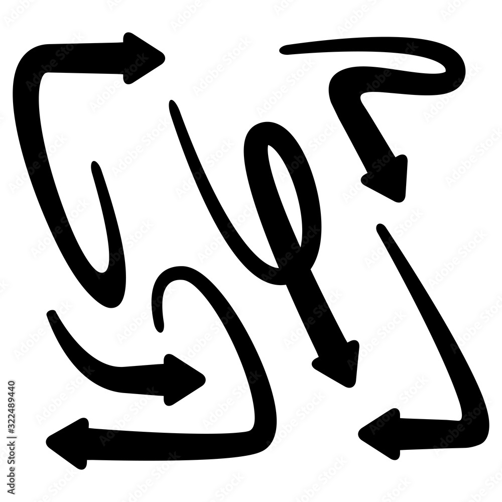 black curved arrows set cursor vector black curved arrows set cursor vector