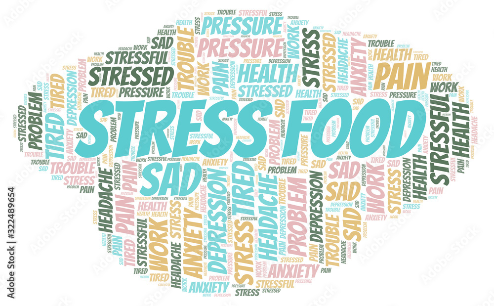 Fototapeta premium Stress Food word cloud.