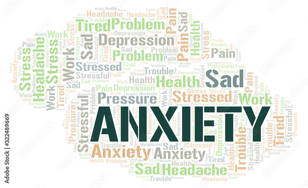 Obraz premium Anxiety word cloud.
