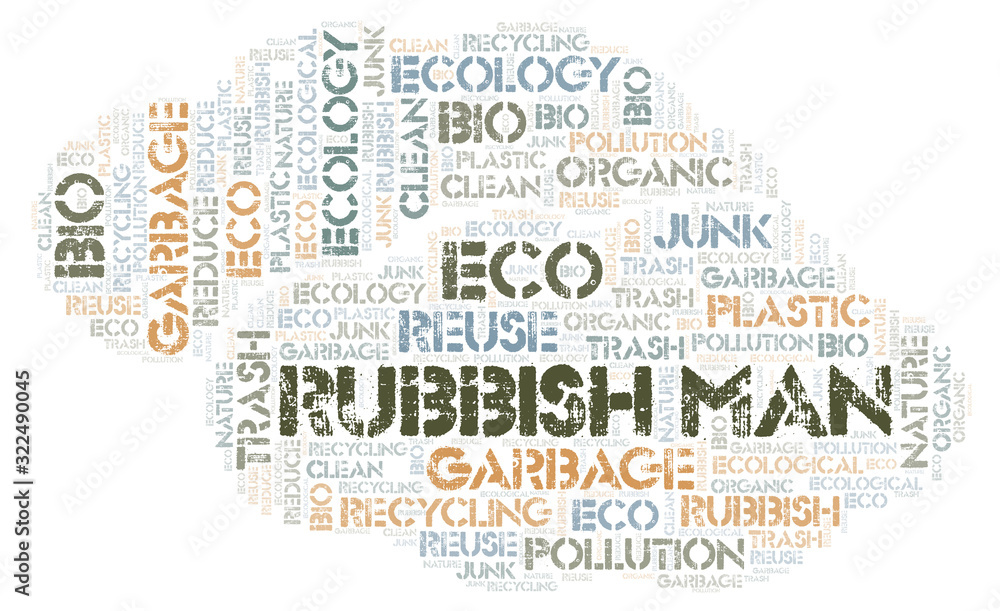 Obraz premium Rubbish Man word cloud.