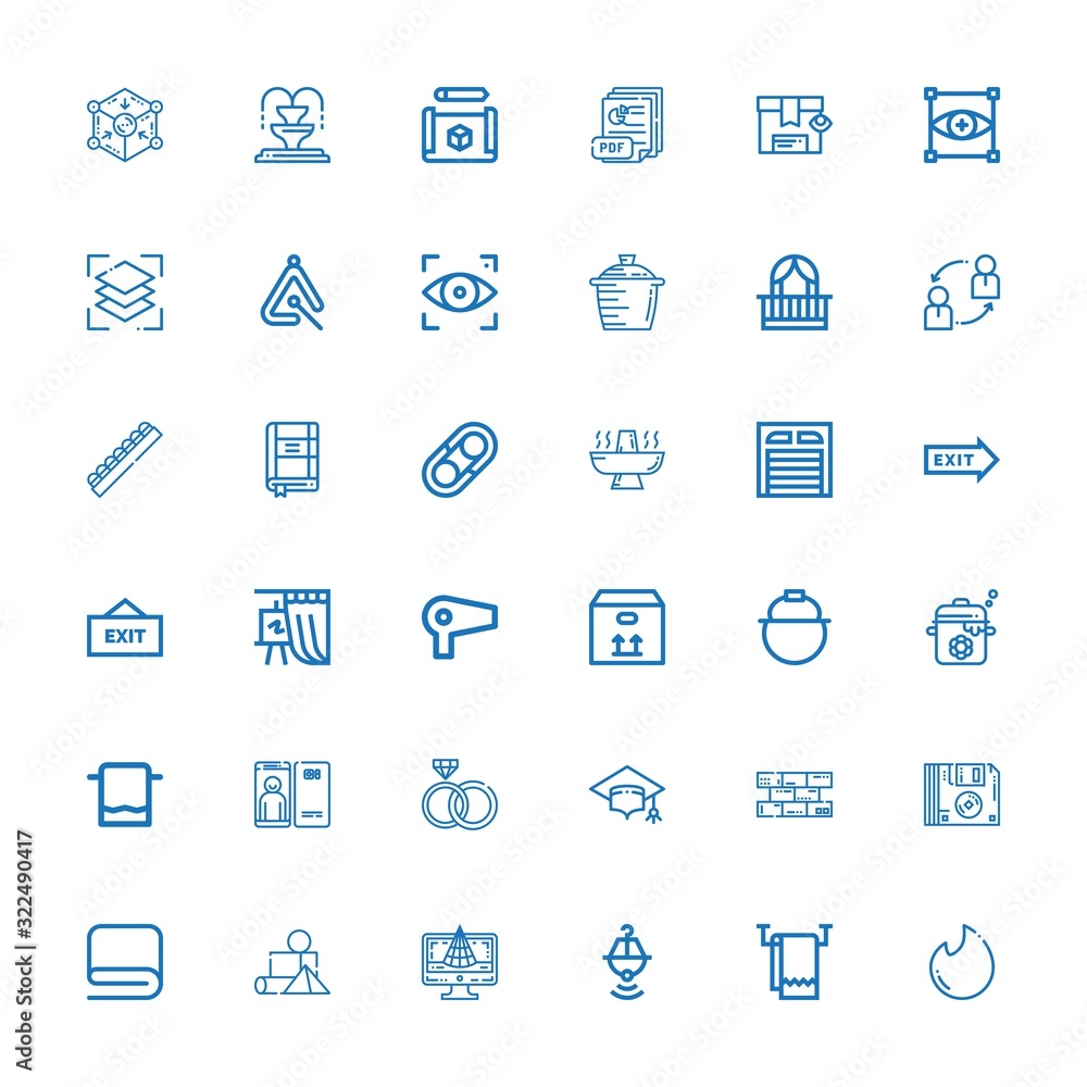 Editable 36 square icons for web and mobile