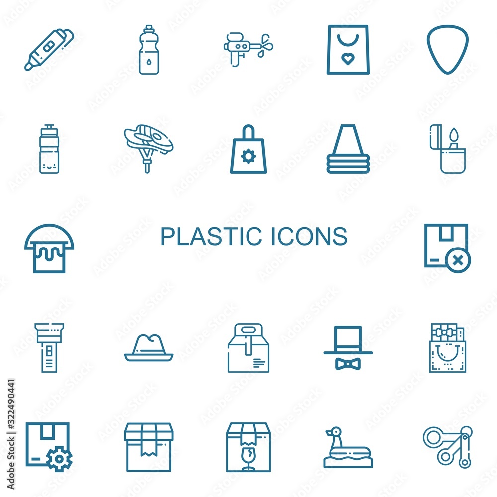 Editable 22 plastic icons for web and mobile
