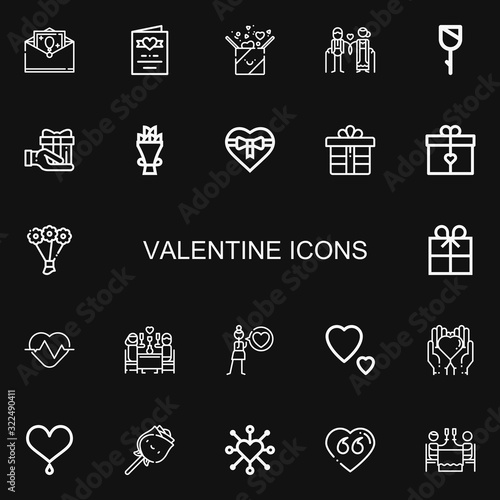 Editable 22 valentine icons for web and mobile