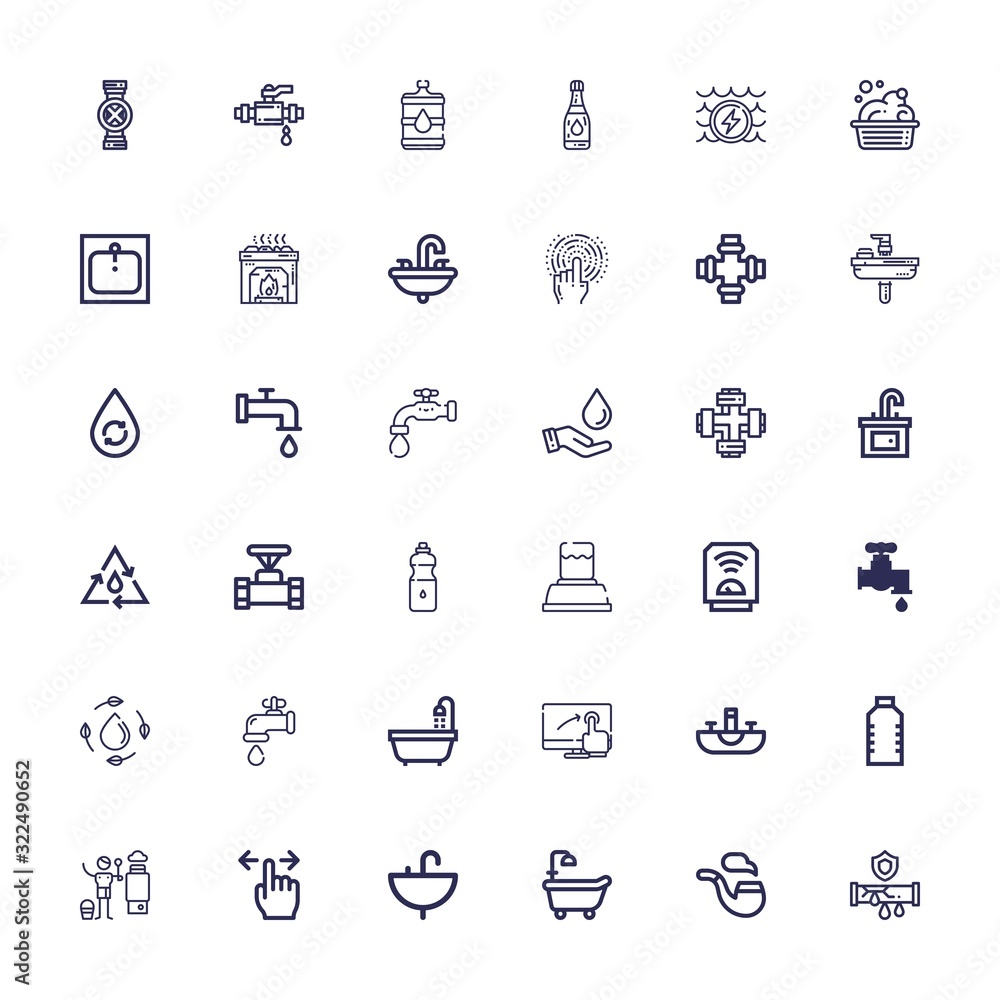Fototapeta premium Editable 36 tap icons for web and mobile