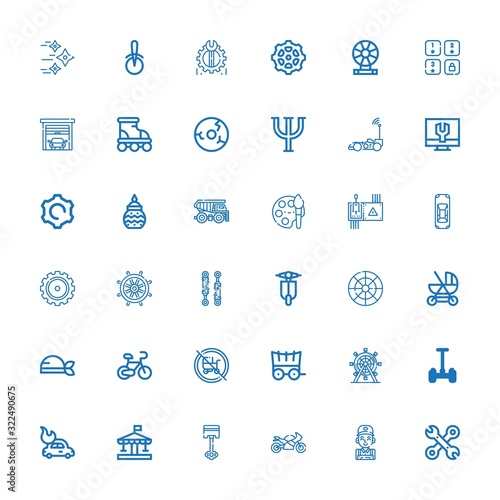 Editable 36 wheel icons for web and mobile