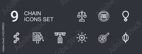 Editable 9 chain icons for web and mobile