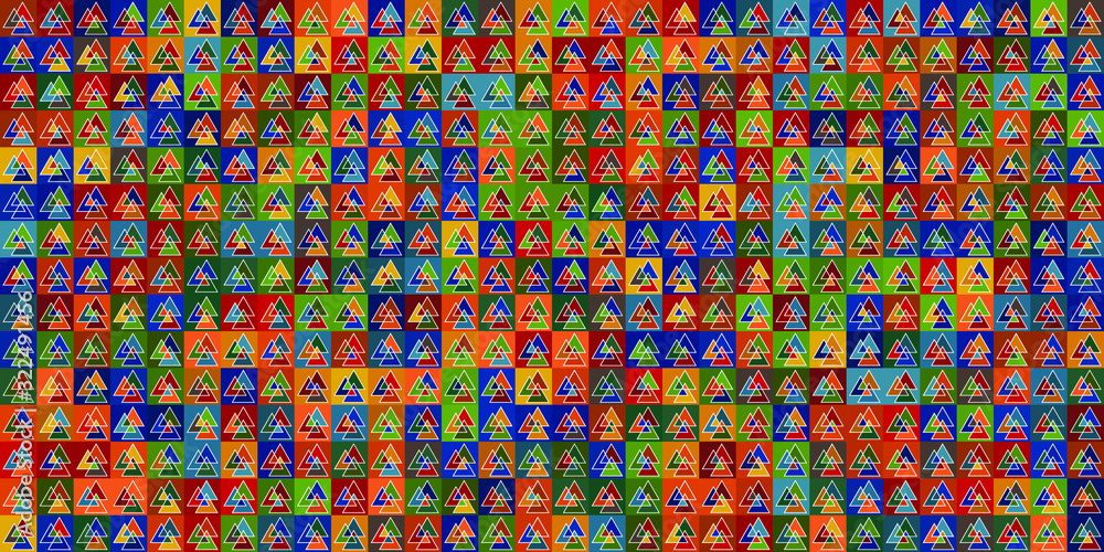 Fototapeta premium Simple banner of decorative patterns colored geometric composition flat style