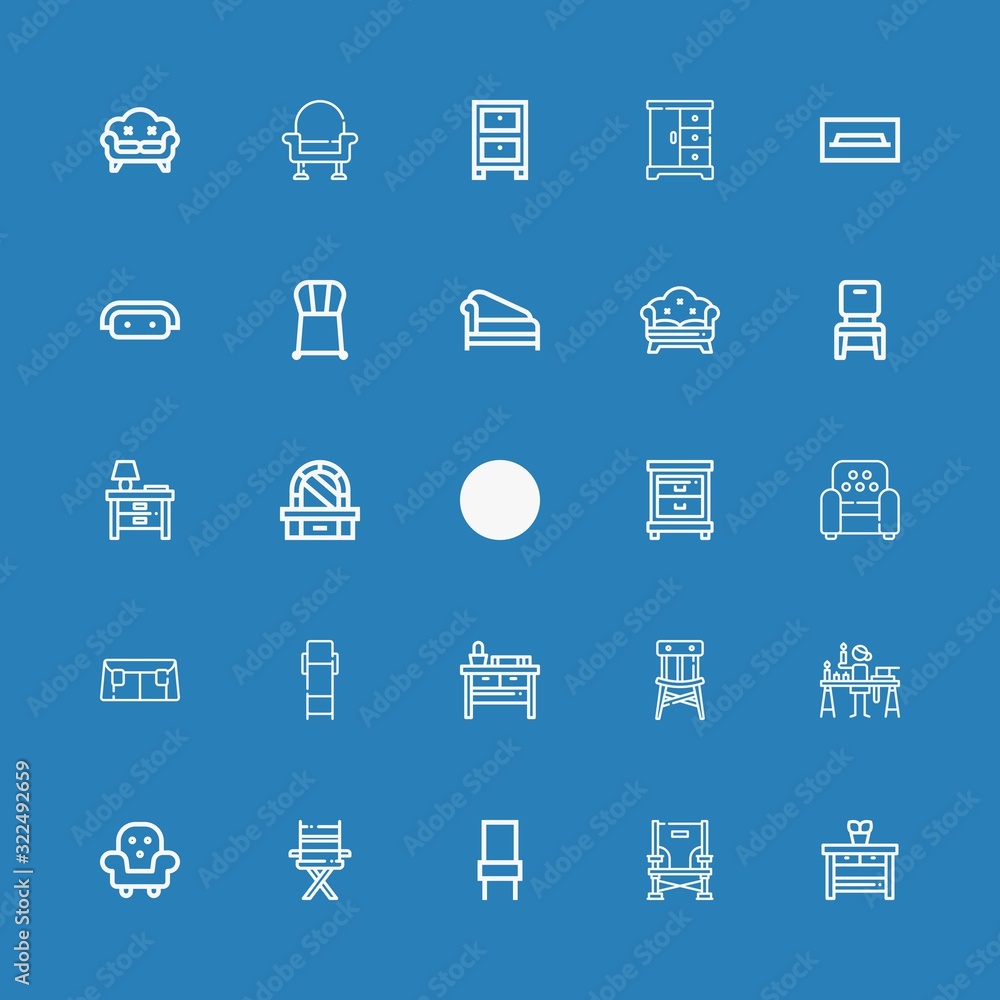 Editable 25 sofa icons for web and mobile Editable 25 sofa icons for web and mobile