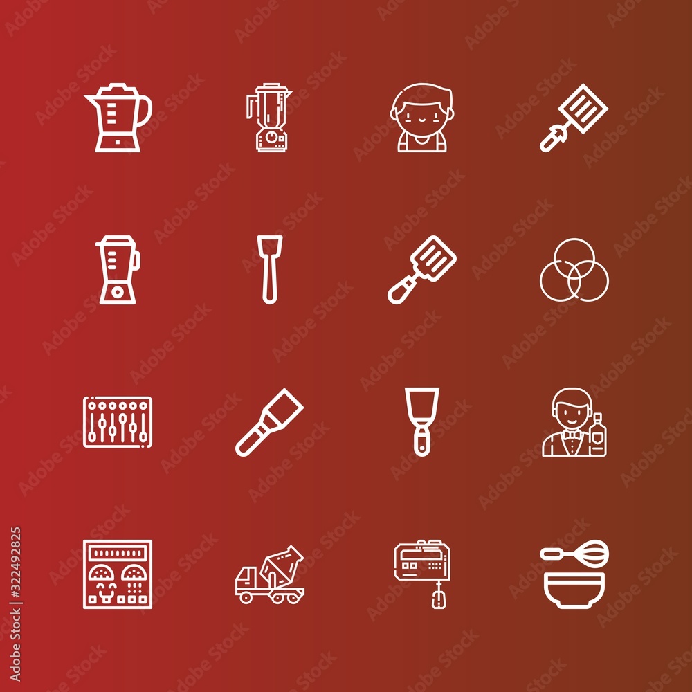 Editable 16 mixing icons for web and mobile
