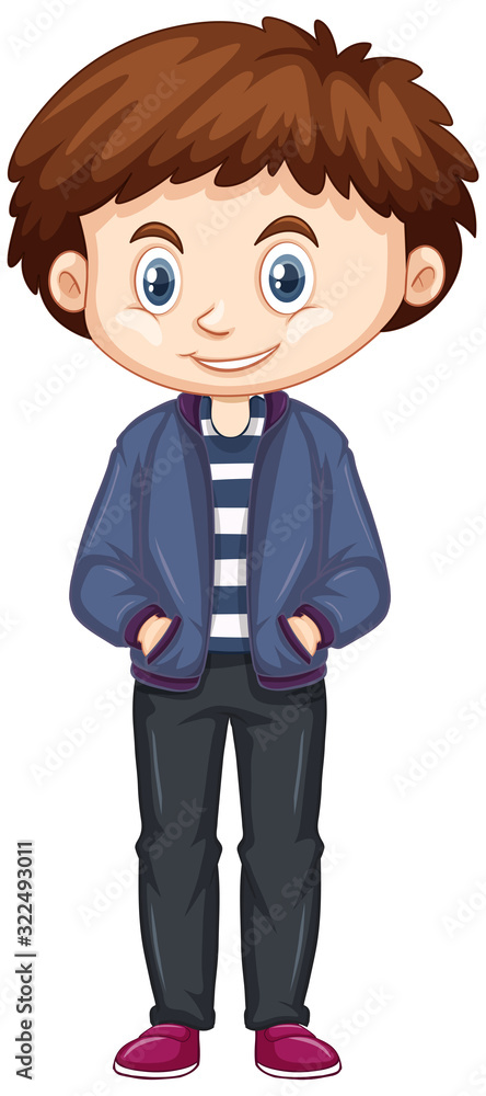 Boy in winter clothes on white background Boy in winter clothes on white background