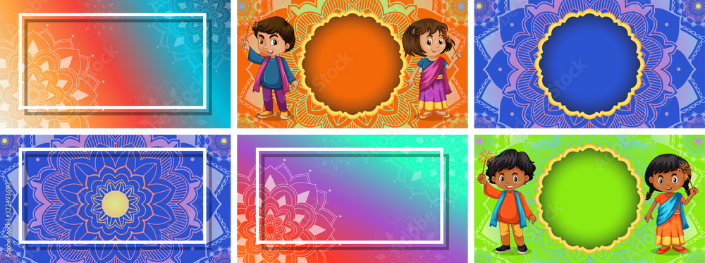 Background template with mandala designs