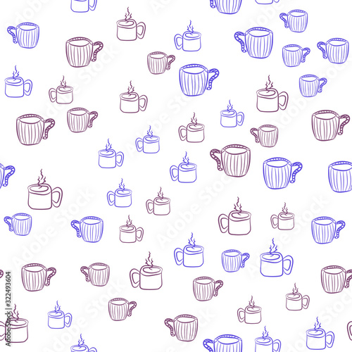 Coffee seamless vector pattern for Cup mug, restaurant or cafe menu design. 