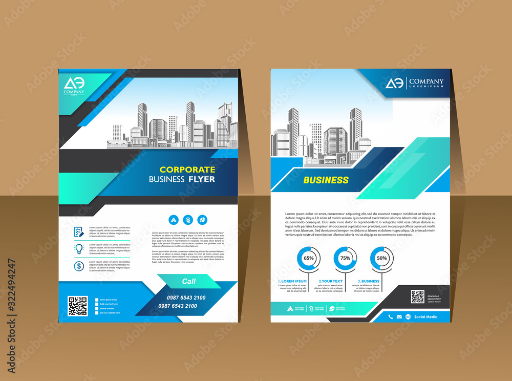 Vector flyer template layout design. For business brochure, poster, annual report, leaflet, magazine or book cover Vector flyer template layout design. For business brochure, poster, annual report, leaflet, magazine or book cover