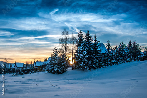 Mountain Zlatibor (Serbia), winter sunset