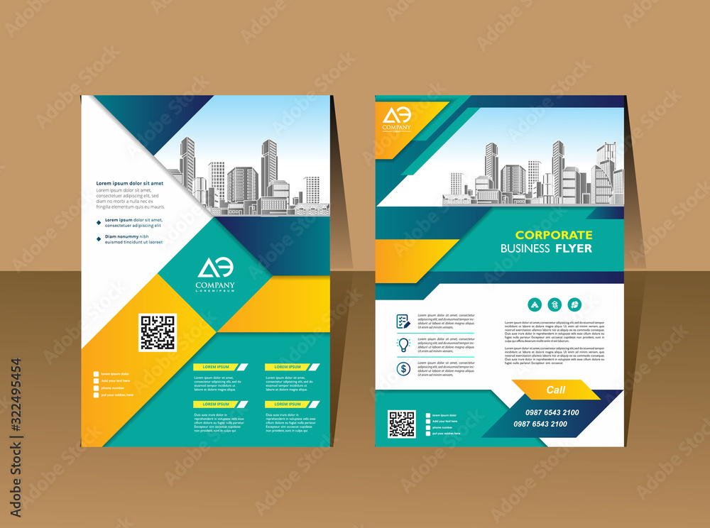 Vector flyer template layout design. For business brochure, poster, annual report, leaflet, magazine or book cover Vector flyer template layout design. For business brochure, poster, annual report, leaflet, magazine or book cover