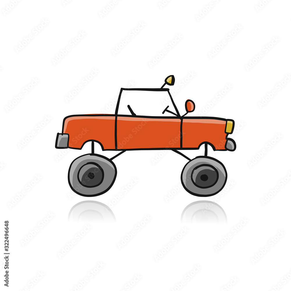 Tuned SUV, simple sketch for your design Tuned SUV, simple sketch for your design