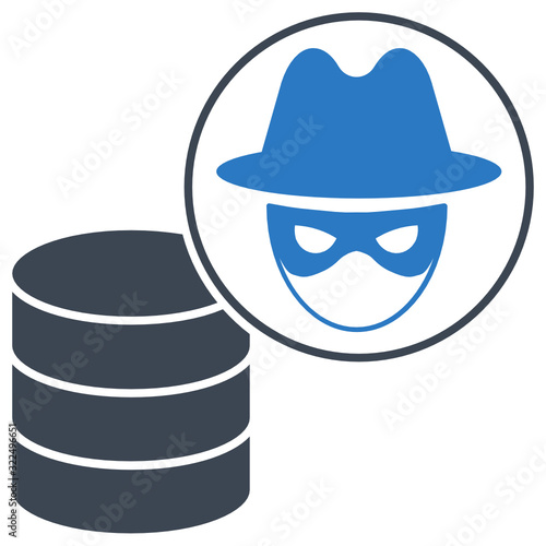 Database Hacking Concept, SQL injection Data Spying Vector Icon Design
