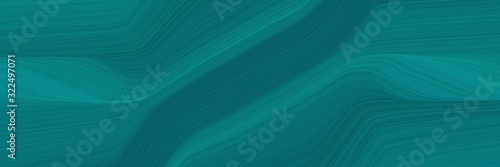 moving horizontal header with teal, dark cyan and teal green colors. dynamic curved lines with fluid flowing waves and curves