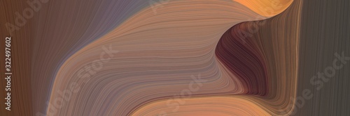 moving horizontal header with old mauve, pastel brown and peru colors. dynamic curved lines with fluid flowing waves and curves