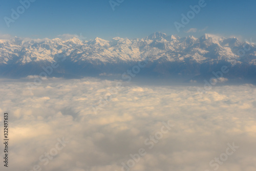 Himalayas ridge aerial view on Nepal © fotoember
