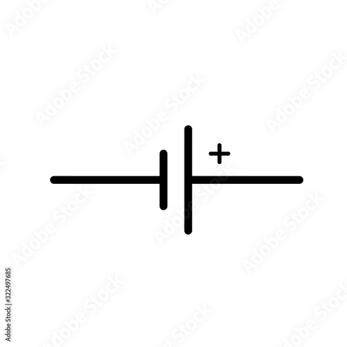 DC Battery Electronic Component Symbol For Circuit Design