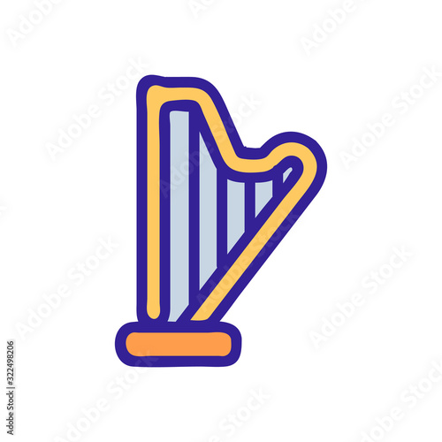 Harp icon vector. Thin line sign. Isolated contour symbol illustration