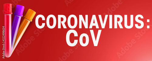 Coronavirus quarantine. China dangerous. Warning alert banner.