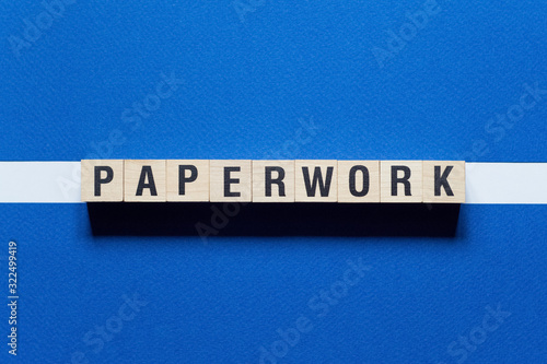 Paperwork word concept on cubes