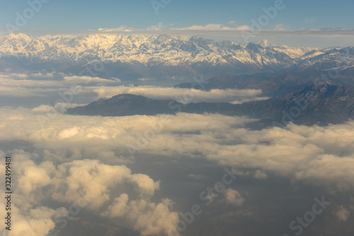 Himalayas ridge aerial view on Nepal © fotoember