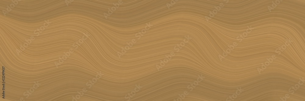 Naklejka premium surreal designed horizontal banner with peru, dark khaki and pastel brown colors. dynamic curved lines with fluid flowing waves and curves