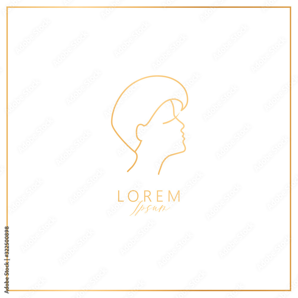 Set of line girls with face and hair. Template for cosmetics, logos, signs and symbols. Vector illustration. Femininity elements. Set of line girls with face and hair. Template for cosmetics, logos, signs and symbols. Vector illustration. Femininity elements.