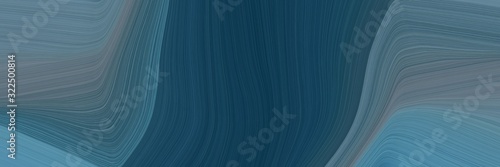 surreal banner with dark slate gray, slate gray and cadet blue colors. dynamic curved lines with fluid flowing waves and curves