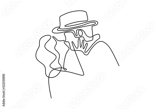 Continuous one line drawing...