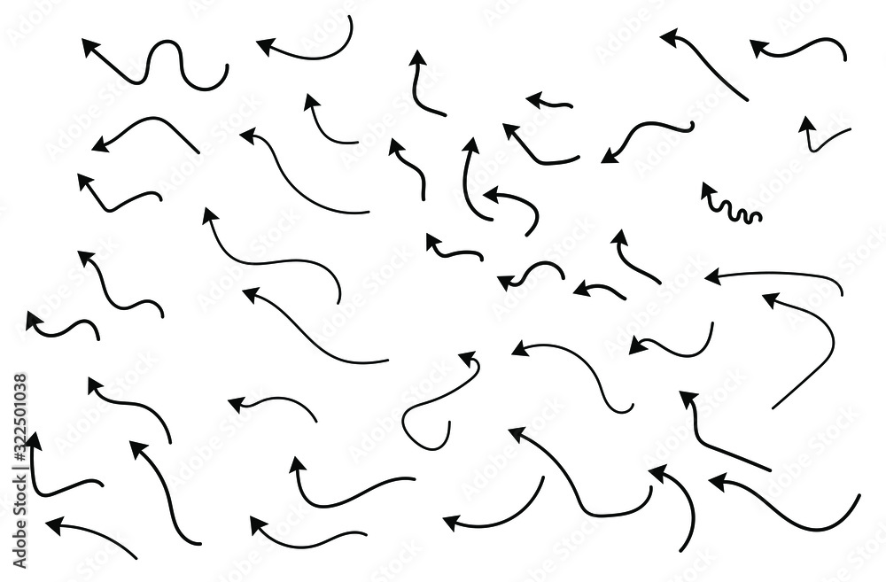 Set of black Arrows icon vector collection Set of black Arrows icon vector collection