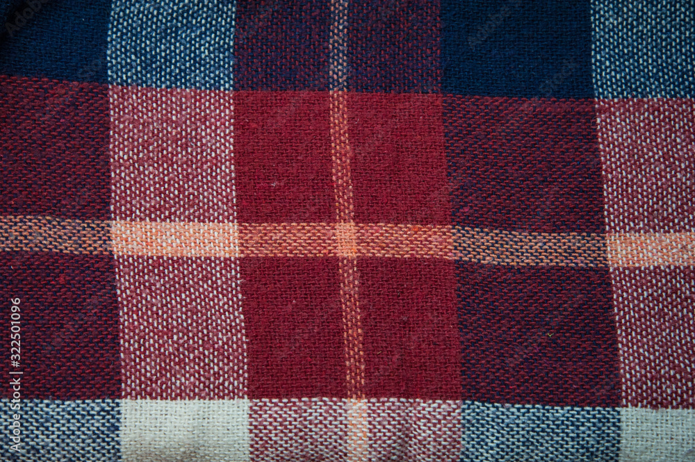 background checkered fabric in Burgundy blue background checkered fabric in Burgundy blue