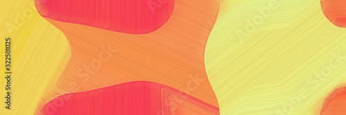 colorful designed horizontal header with khaki, tomato and coral colors. dynamic curved lines with fluid flowing waves and curves