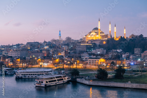 Istanbul, Turkey - Jan 14, 2020: The Suleymaniye Mosque is an Ottoman imperial mosque located on the Third Hill of Istanbul, Turkey © fazon