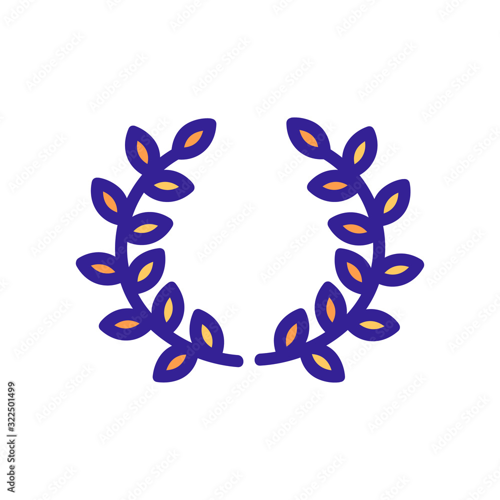 Laurel wreath icon vector. Thin line sign. Isolated contour symbol illustration Laurel wreath icon vector. Thin line sign. Isolated contour symbol illustration