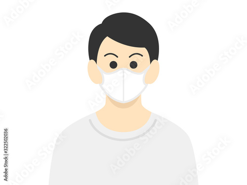 マスクをした男性のイラスト